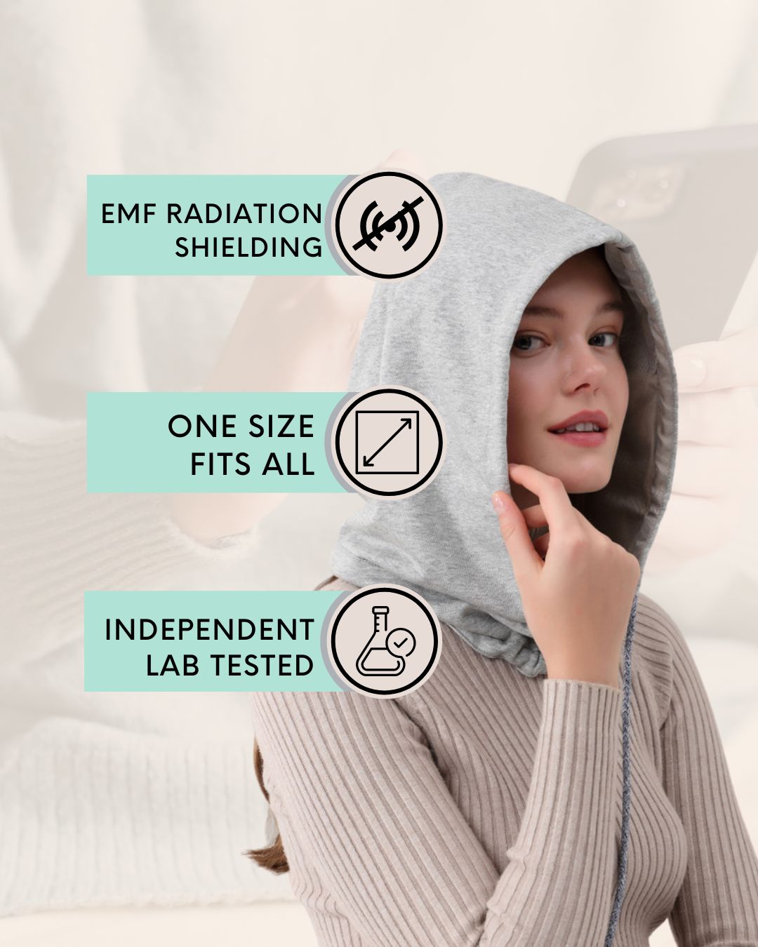 The Radia Smart® Cotton Hood Hat provides EMF protection with silver-lined Faraday fabric that blocks RF, 5G, and wireless radiation. Made from soft, breathable cotton, it supports fertility and overall wellness by reducing daily exposure to harmful frequencies. Ideal for home, work, or travel, this hood hat offers comfort, coverage, and peace of mind in today’s wireless world. Stay stylish and shielded with this health-conscious accessory.